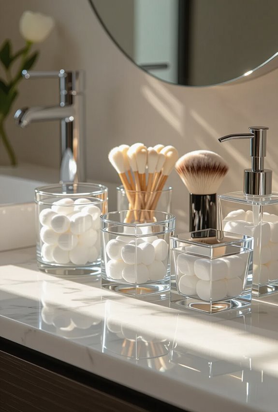 clear glass jar organization