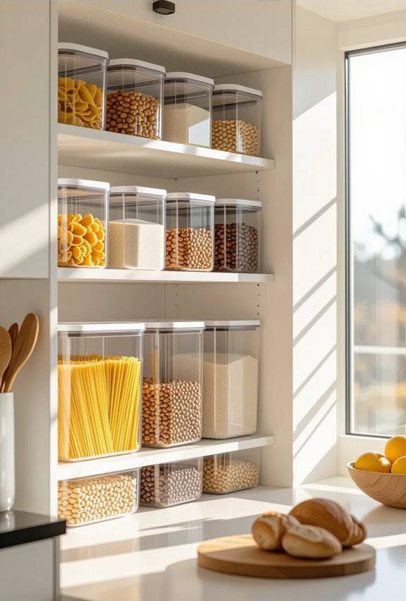 clear labeled airtight storage
