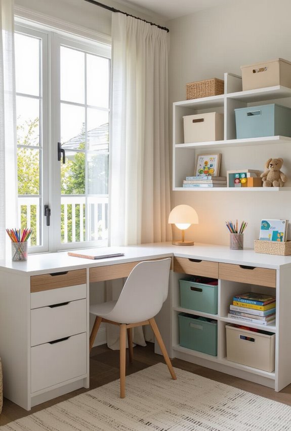 clear lidded labeled storage bins