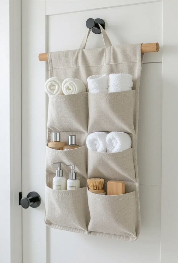 clear pocket door toiletry organizer