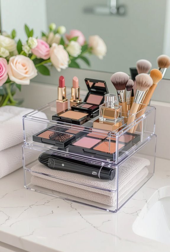 clear stackable labeled storage