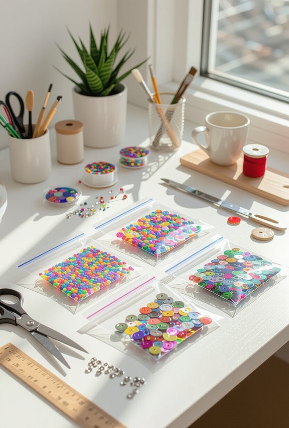 clear zip bags organize crafts