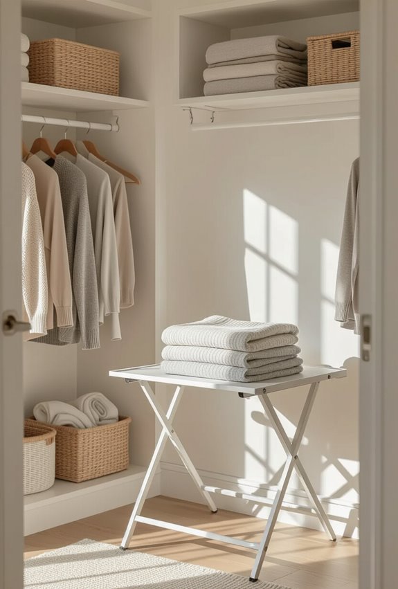 closet mounted compact folding station