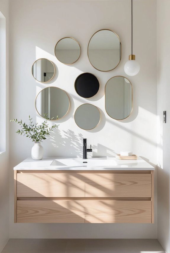 clustered asymmetrical small mirrors