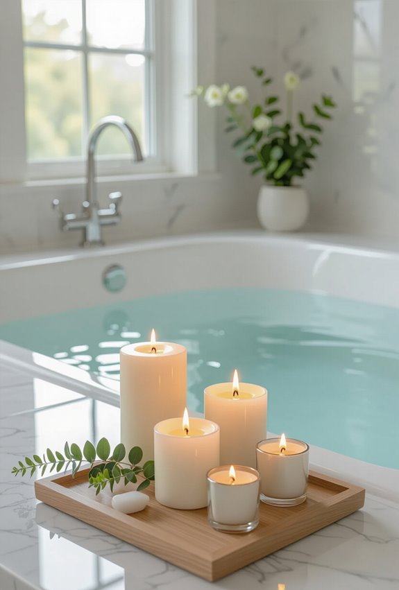 clustered layered scented candlelight