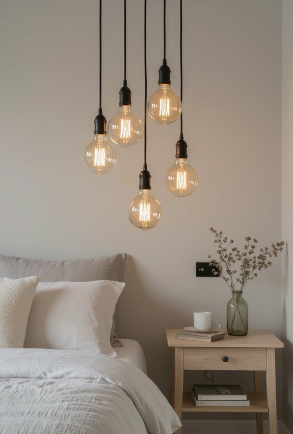 clustered vintage edison pendants