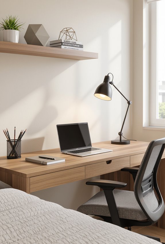 clutter free ergonomic study nook
