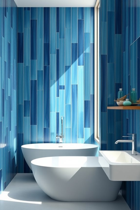 coastal blue tile decor