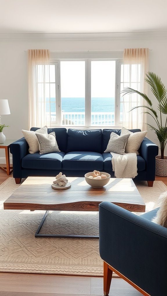 coastal decor with navy
