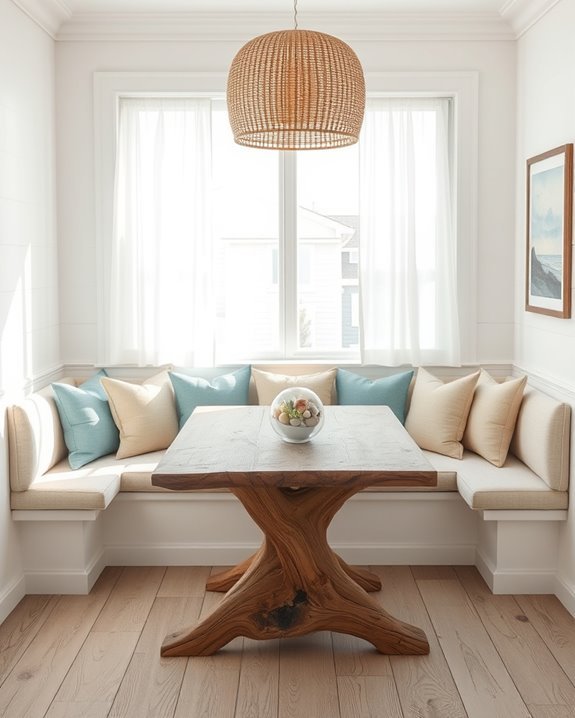 coastal inspired banquette design