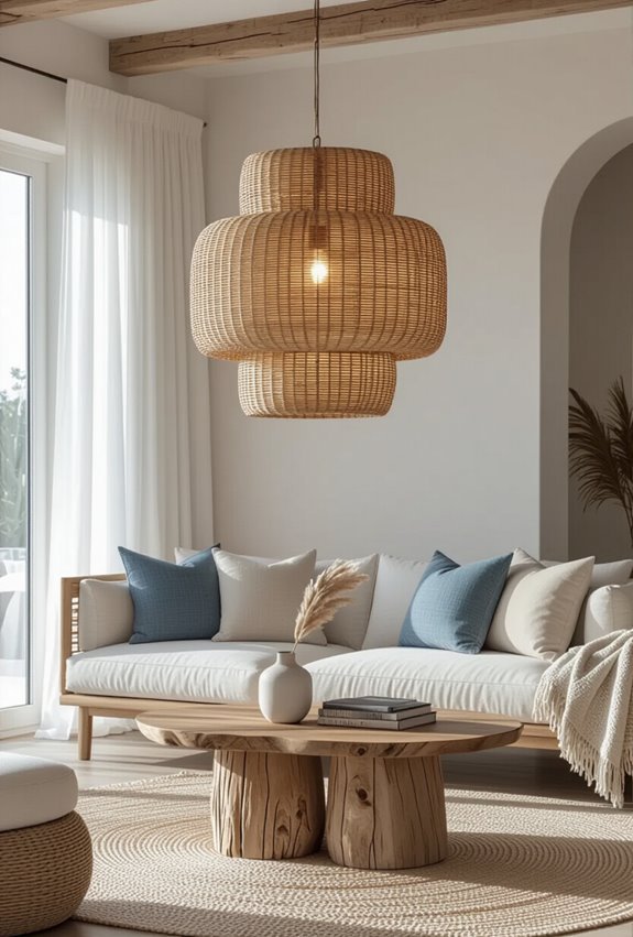 coastal inspired sea glass fixture