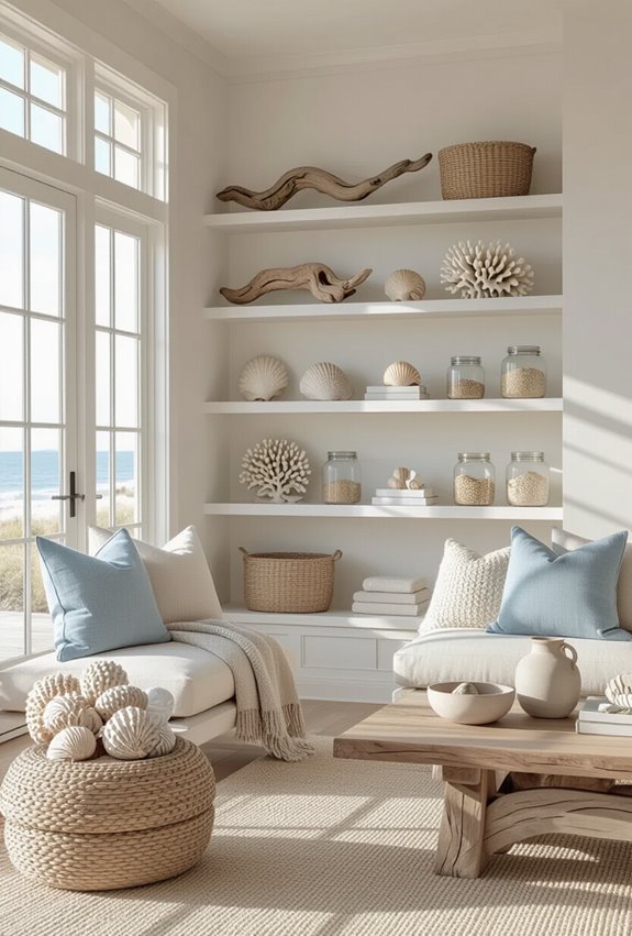 coastal open shelving sea displays