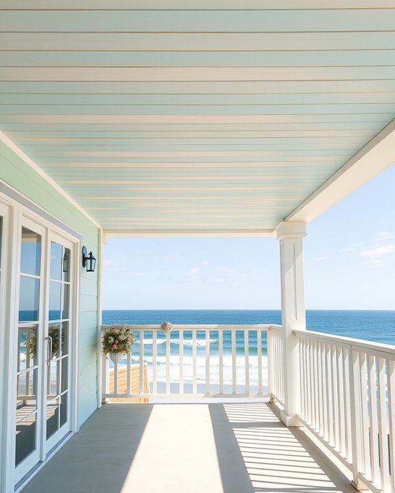 coastal painted wood planks
