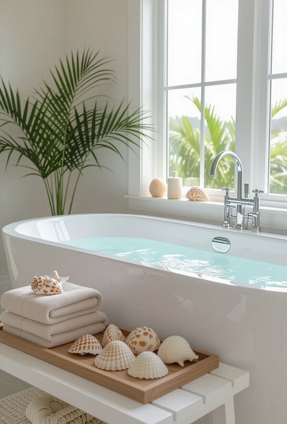 coastal seashell spa accents