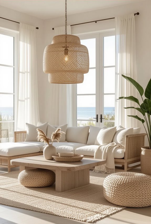 coastal woven pendant lighting