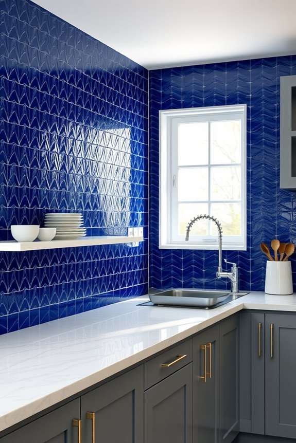 cobalt blue kitchen elegance