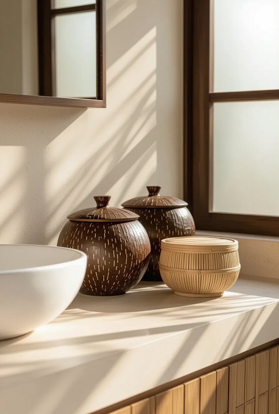 coconut and bamboo storage