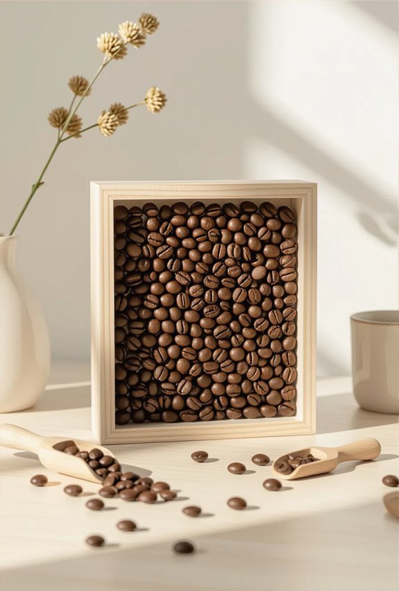 coffee bean shadow boxes