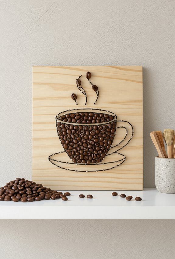 coffee bean tactile wall art