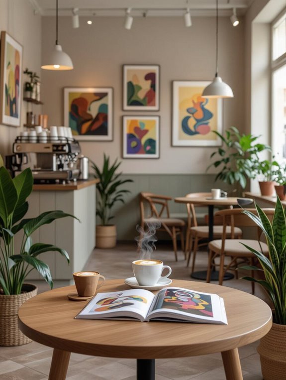 coffee themed art gallery experience