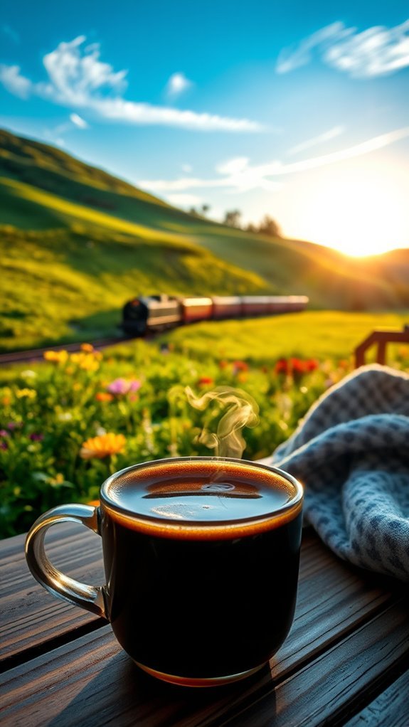 coffee train scenic views