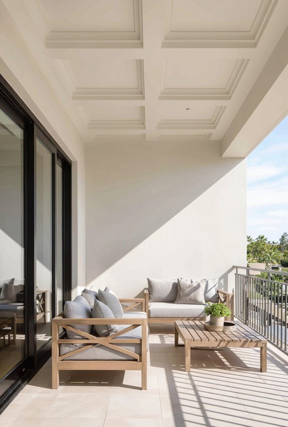 coffered ceiling with acoustics