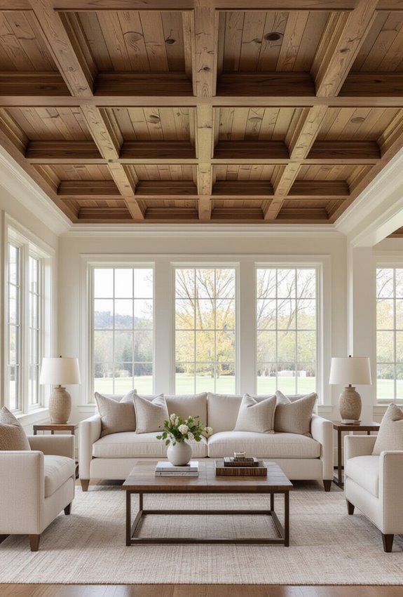 coffered ceilings with lighting