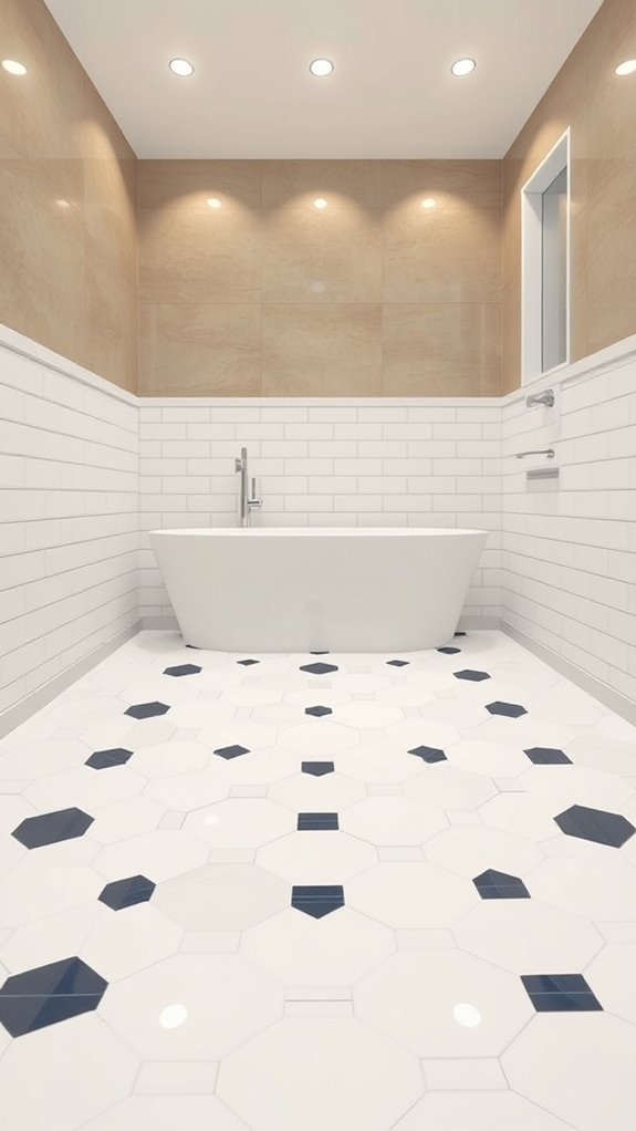 cohesive wall and floor tiles