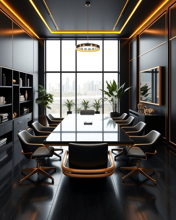 collaborative black and gold spaces