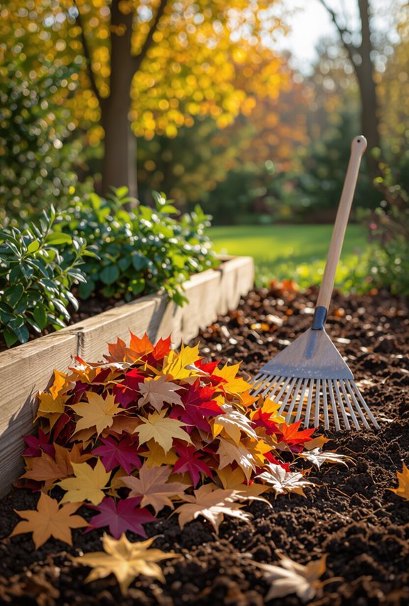 collect leaves for mulch