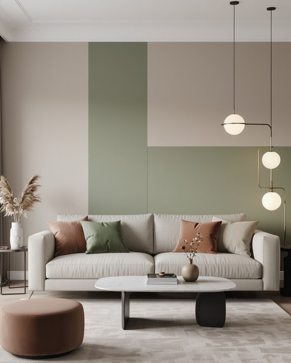 color blocked accent wall