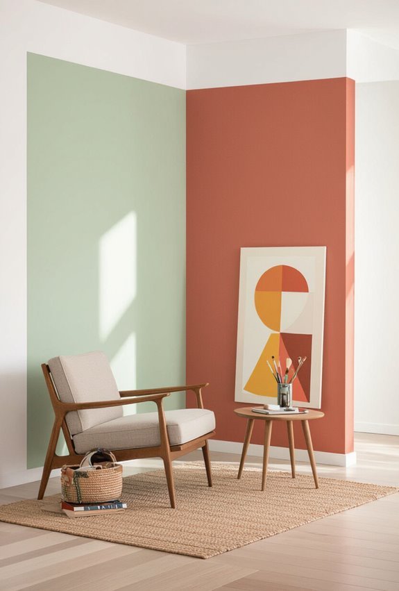 color blocked framed accent alcoves