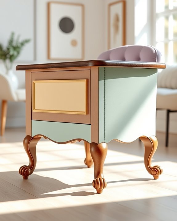 color blocking furniture makeover