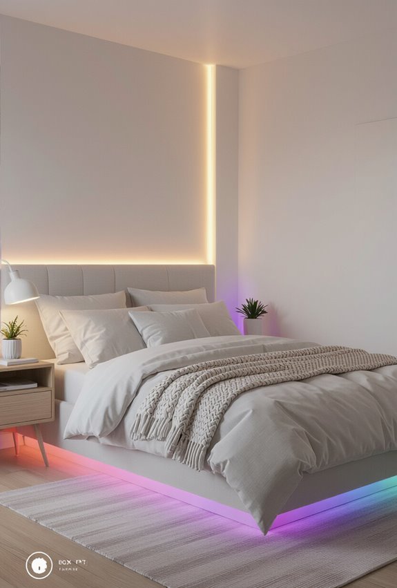 color changing led bedframe ambiance
