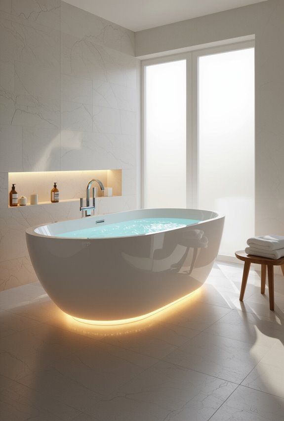 color changing led lit bathtubs