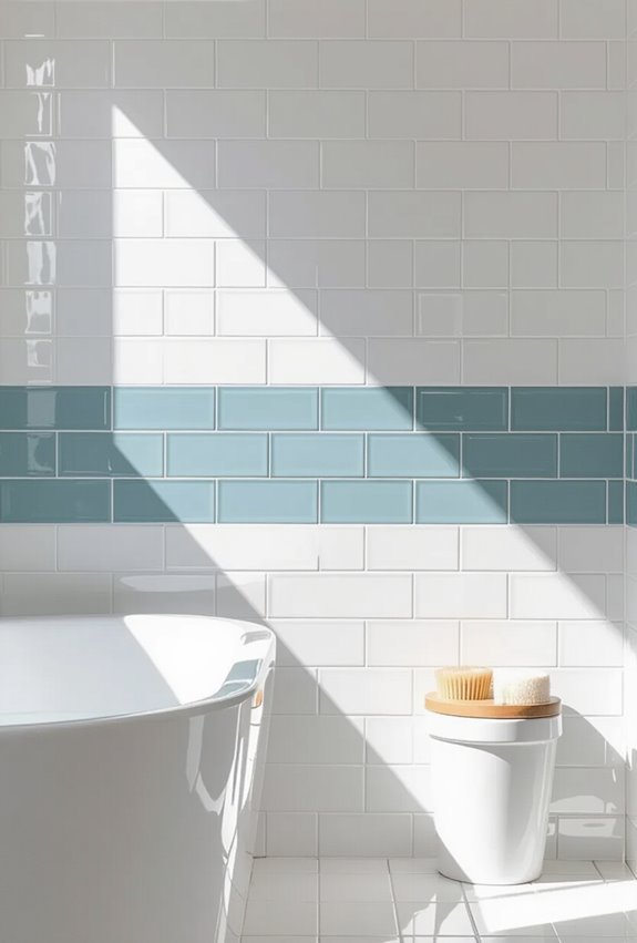 colored grout modern subway tiles