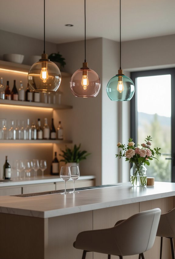 colored tempered glass pendant
