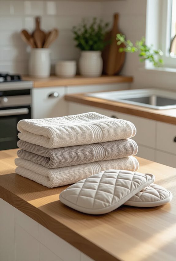 colorfast towels and silicone mitts