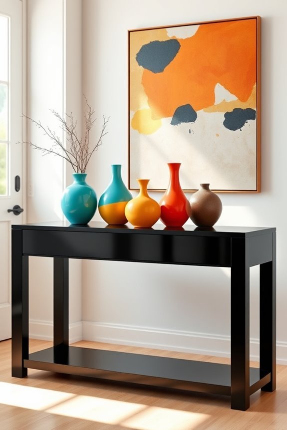 colorful accents enhance console