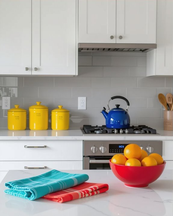 colorful accessories brighten kitchens