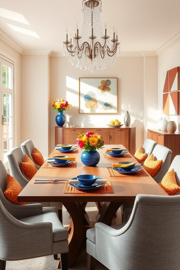 colorful artwork and cushions