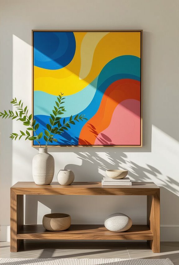 colorful artwork energizes entryway