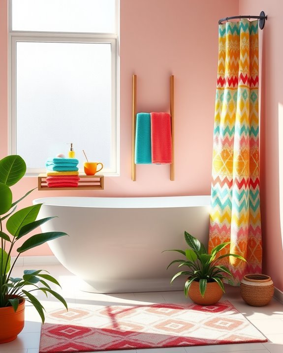 colorful bathroom accessory transformation