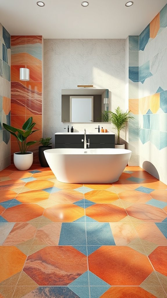colorful bathroom tile designs