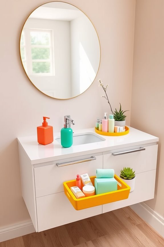 colorful bathroom vanity accessories