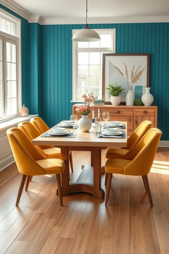 colorful beadboard dining transformation