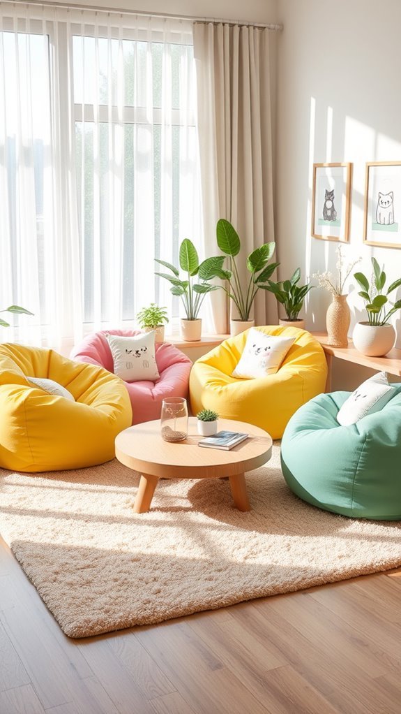 colorful bean bag chairs