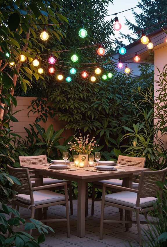 colorful bistro festoon lighting