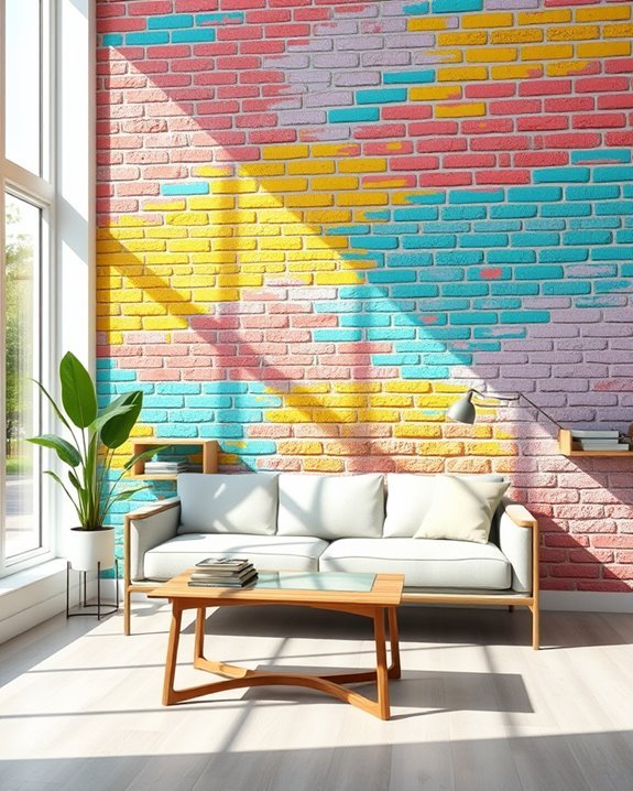 colorful brick paint techniques