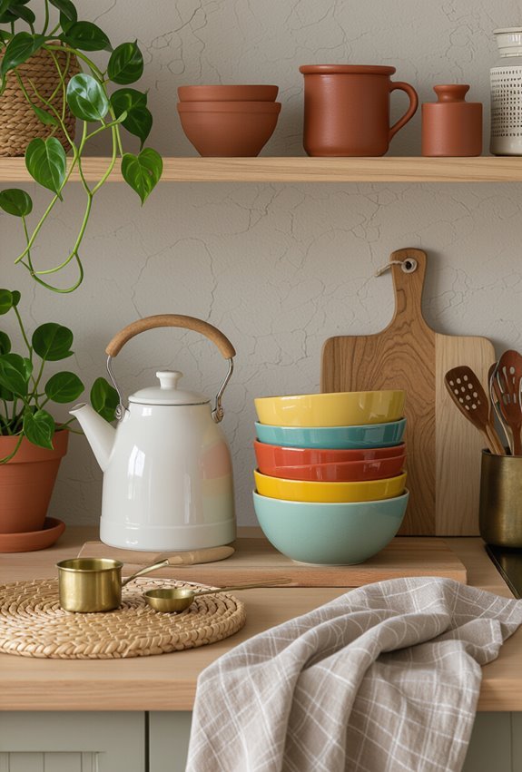 colorful cookware as displayed decor